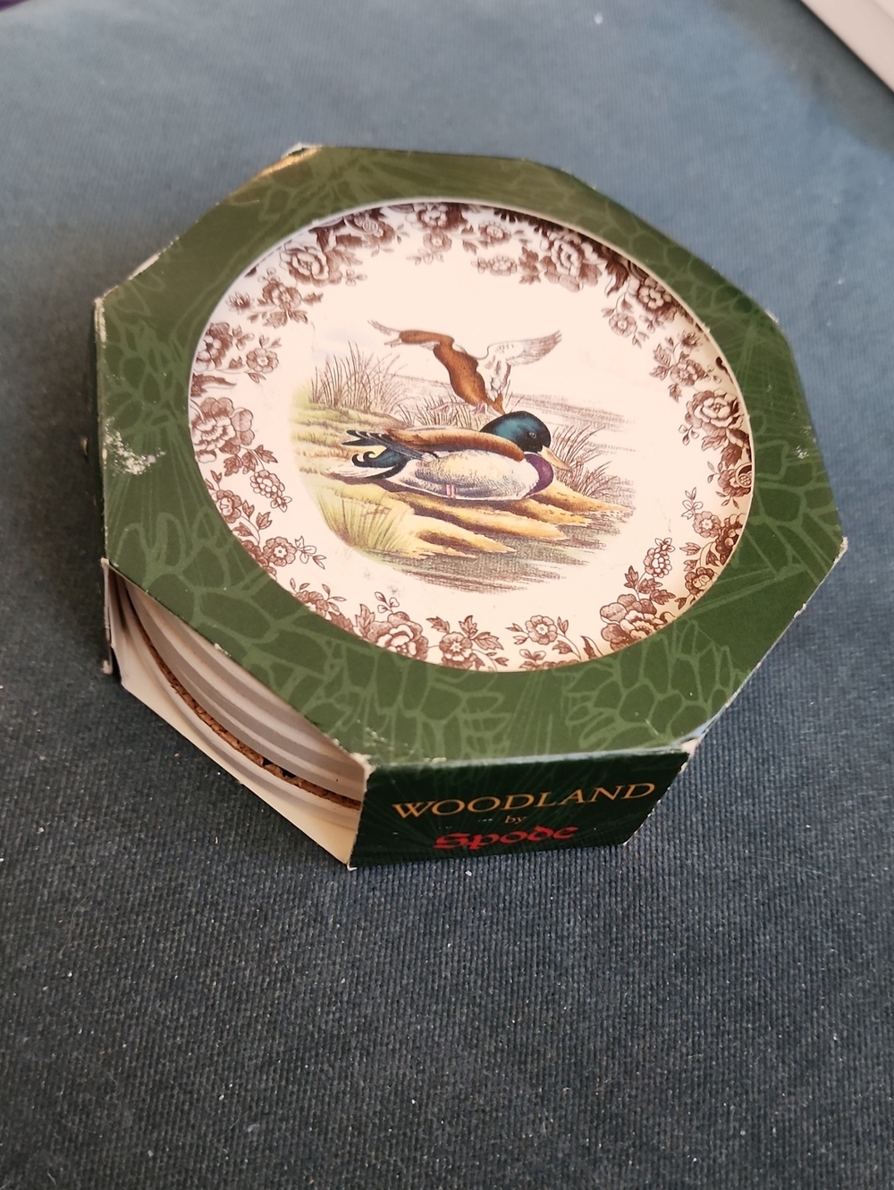Spode Woodland Duck Coaster Set - Green and Brown. Great Coasters.